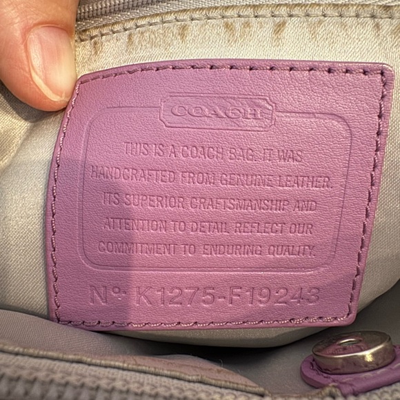 Coach Purple Leather Tote Bag - Picture 3 of 3